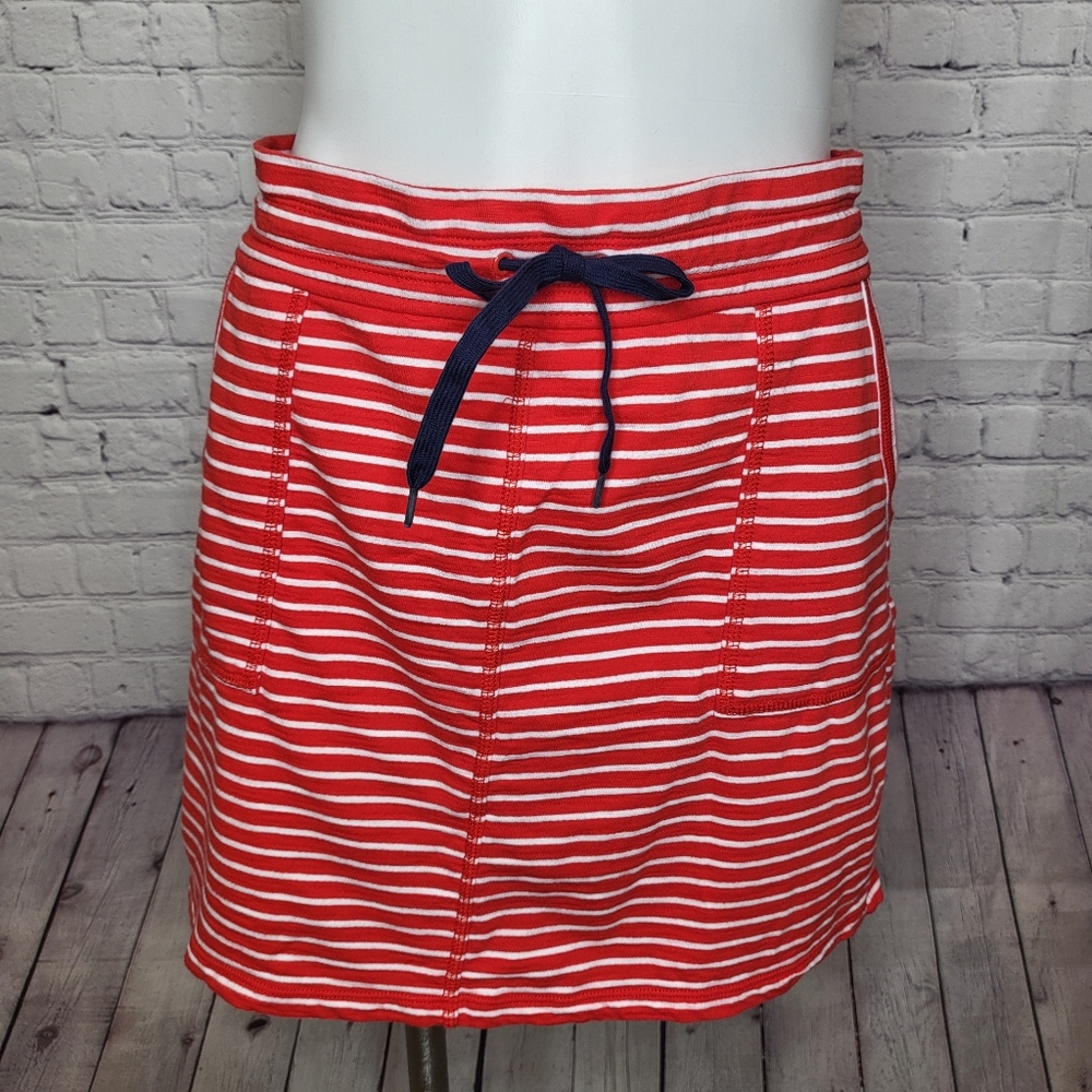 Jones New York Red & White Stripe Nautical Skirt - Size L - EUC